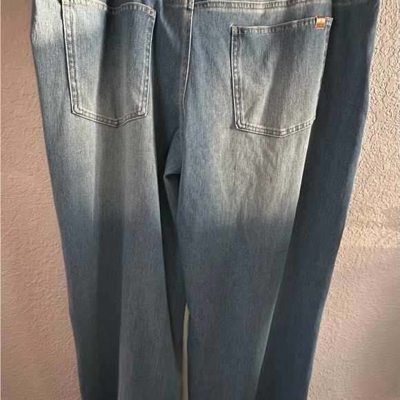 Halara Wide Leg Jeans XL Regular Blue Stretch Denim High Rise - Picture 4 of 10